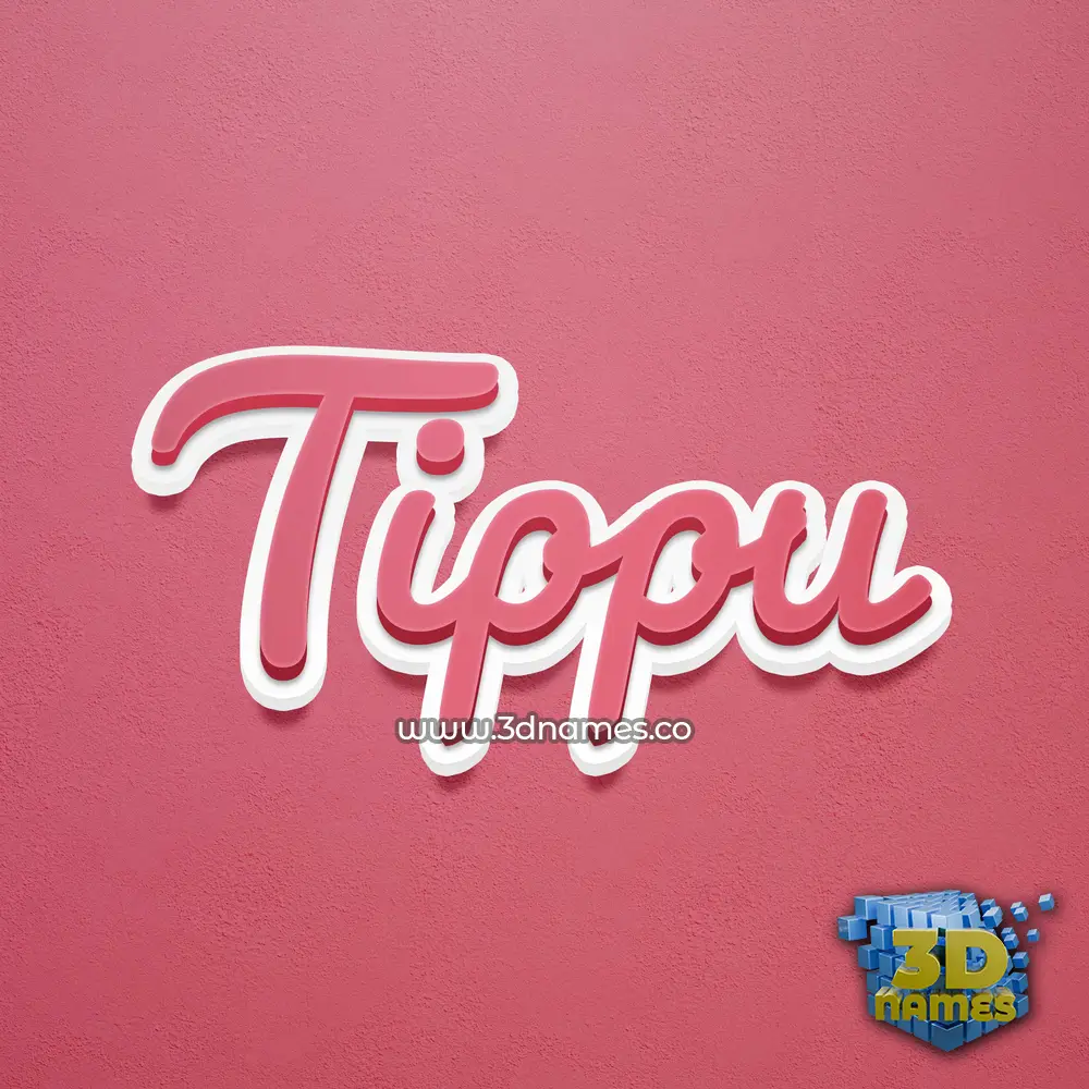 tippu in Red Scribble style - 3D name wallpaper