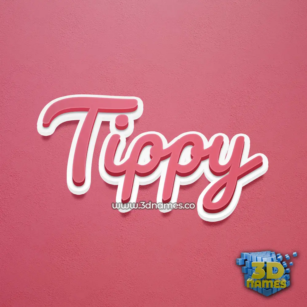 tippy in Red Scribble style - 3D name wallpaper