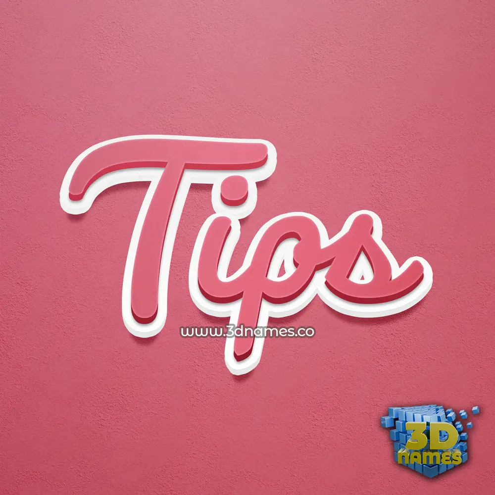 tips in Red Scribble style - 3D name wallpaper