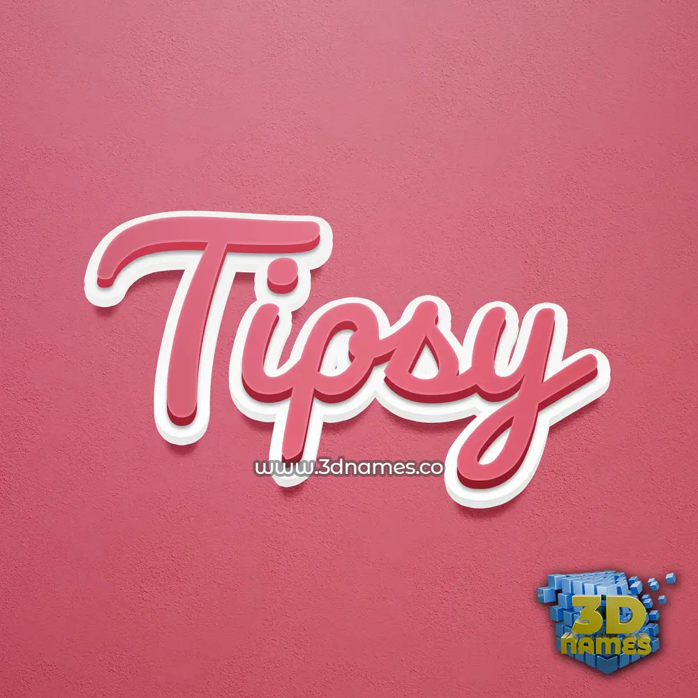 tipsy in Red Scribble style - 3D name wallpaper
