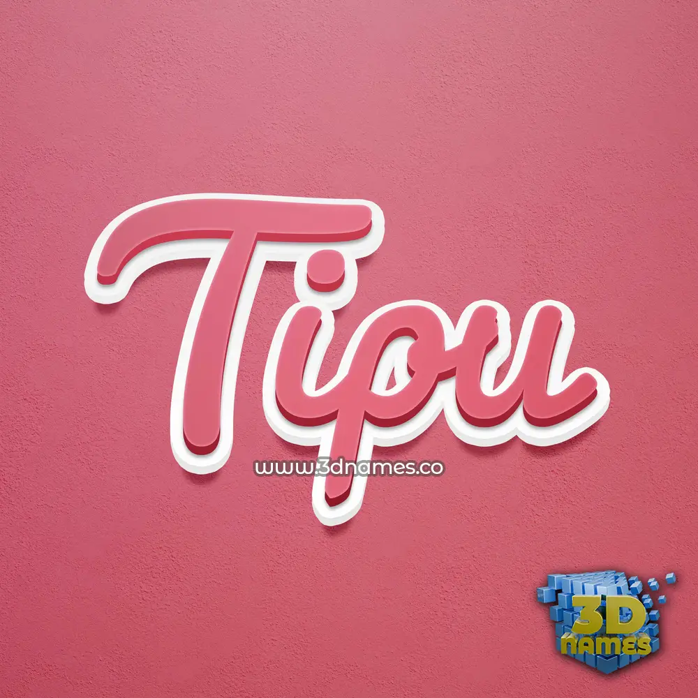 tipu in Red Scribble style - 3D name wallpaper