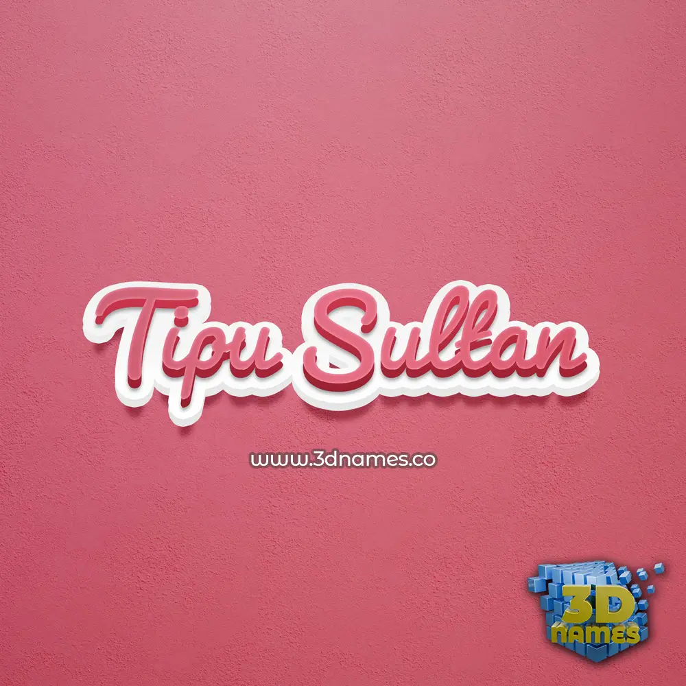 tipu sultan in Red Scribble style - 3D name wallpaper