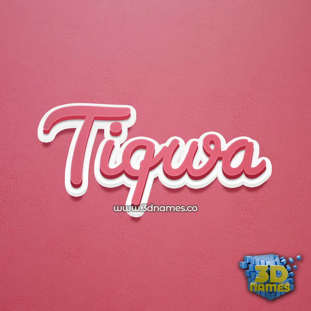 tiqwa in Red Scribble style - 3D name wallpaper