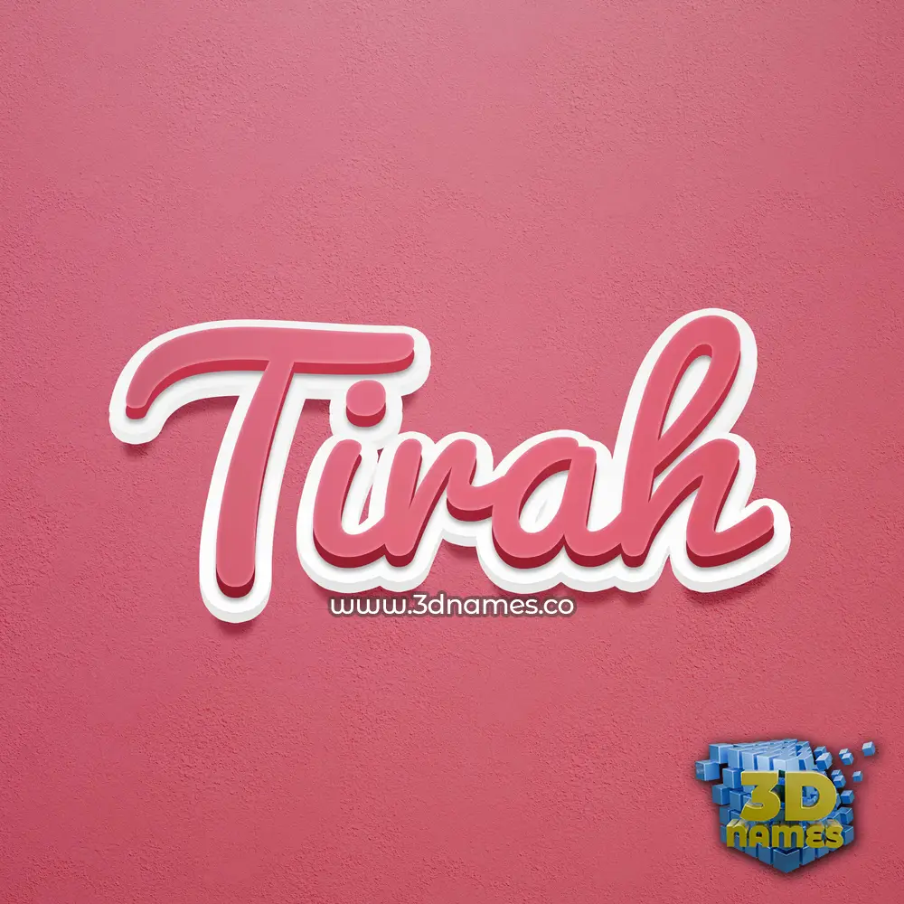 tirah in Red Scribble style - 3D name wallpaper