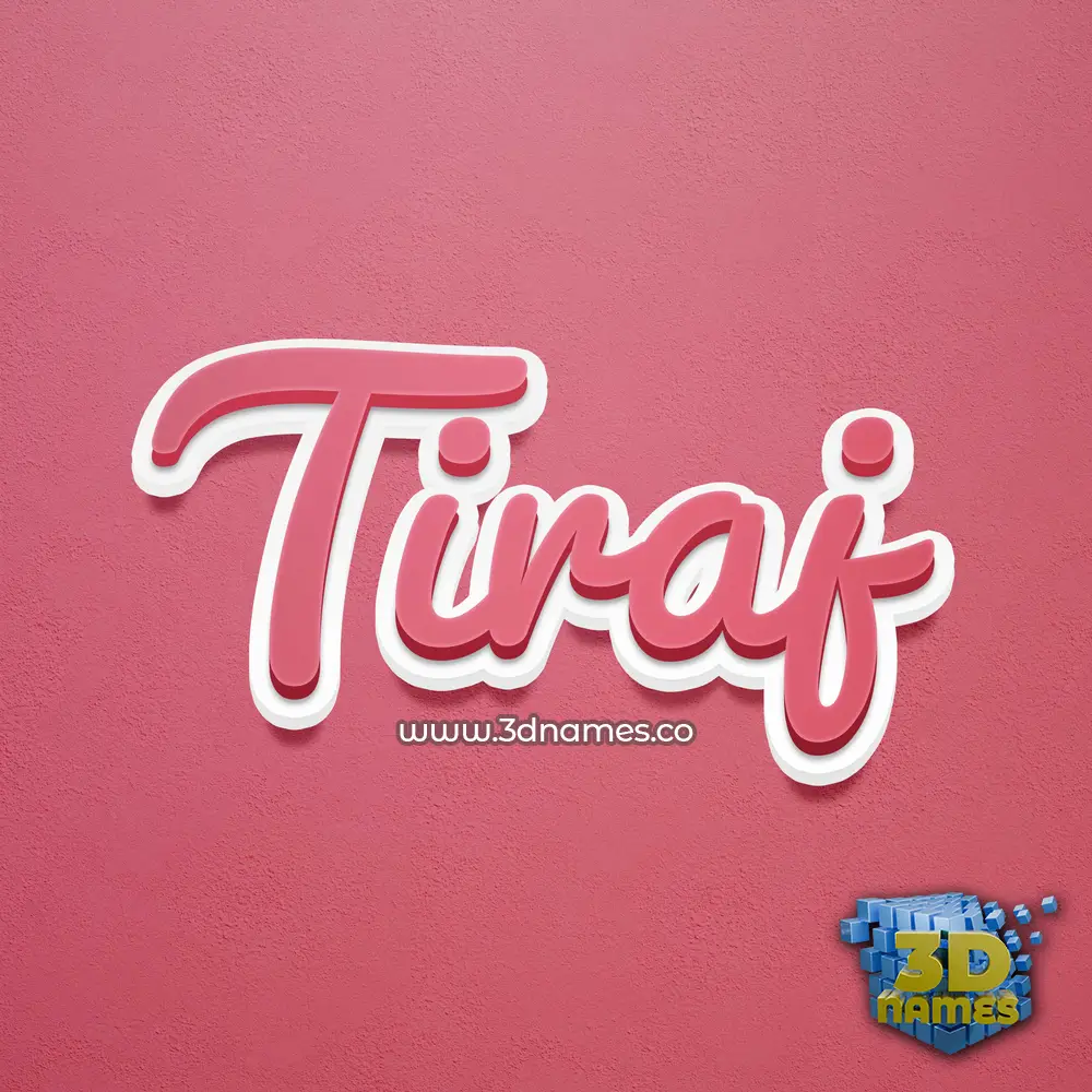 tiraj in Red Scribble style - 3D name wallpaper
