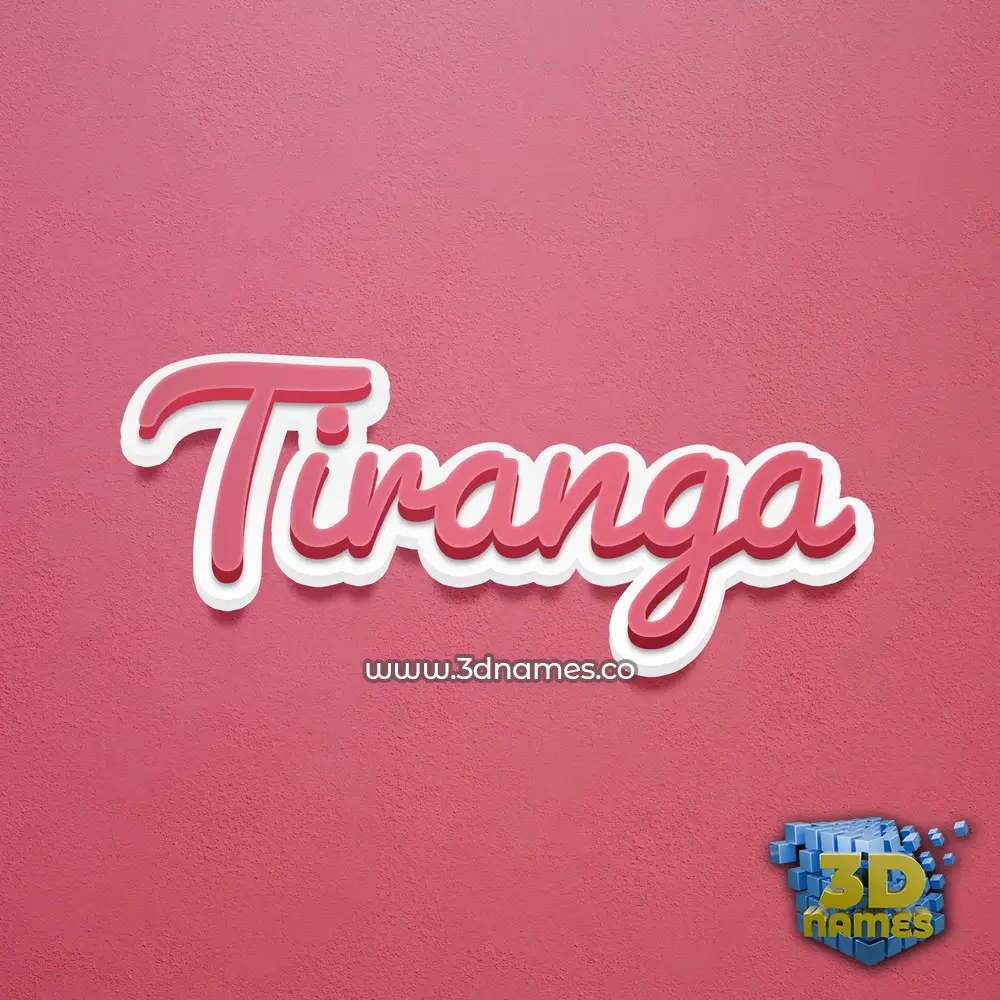 tiranga in Red Scribble style - 3D name wallpaper