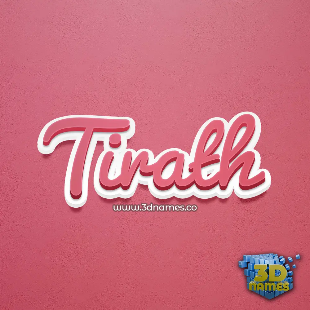 tirath in Red Scribble style - 3D name wallpaper