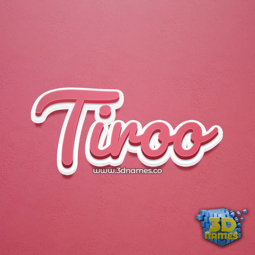 tiroo in Red Scribble style - 3D name wallpaper