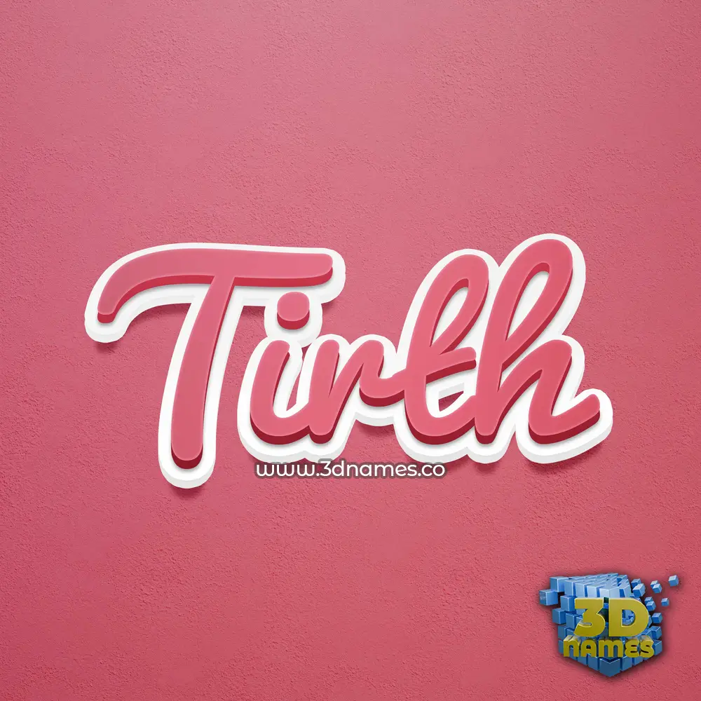 tirth in Red Scribble style - 3D name wallpaper