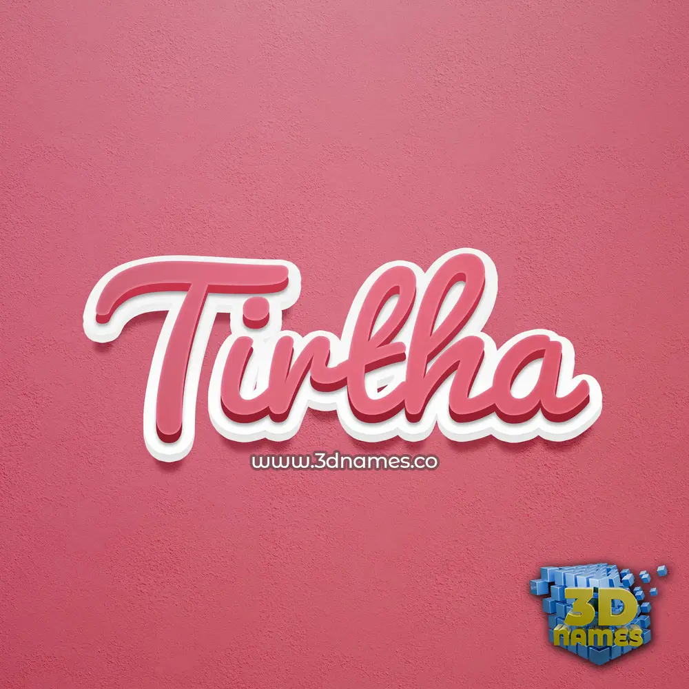 tirtha in Red Scribble style - 3D name wallpaper