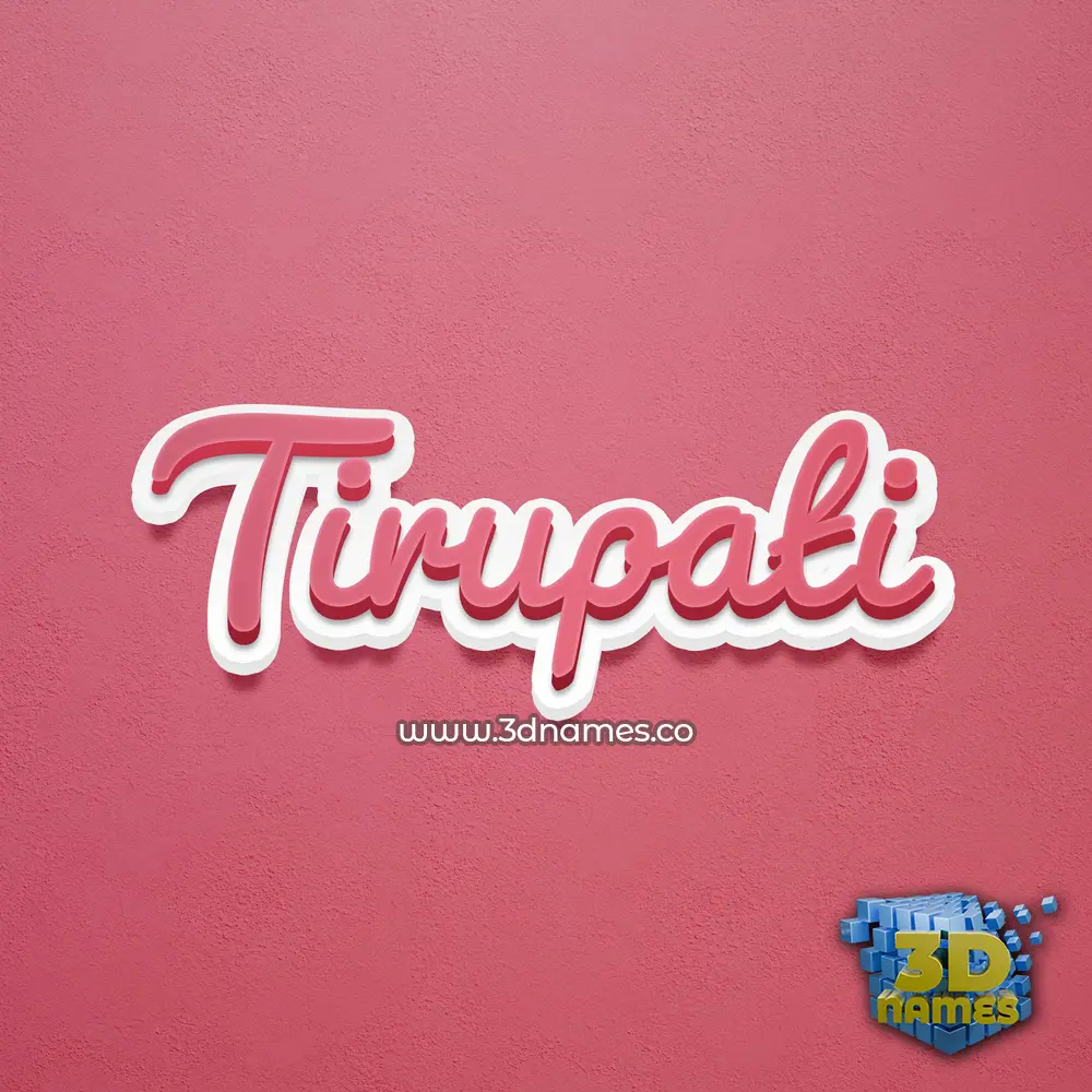 tirupati in Red Scribble style - 3D name wallpaper