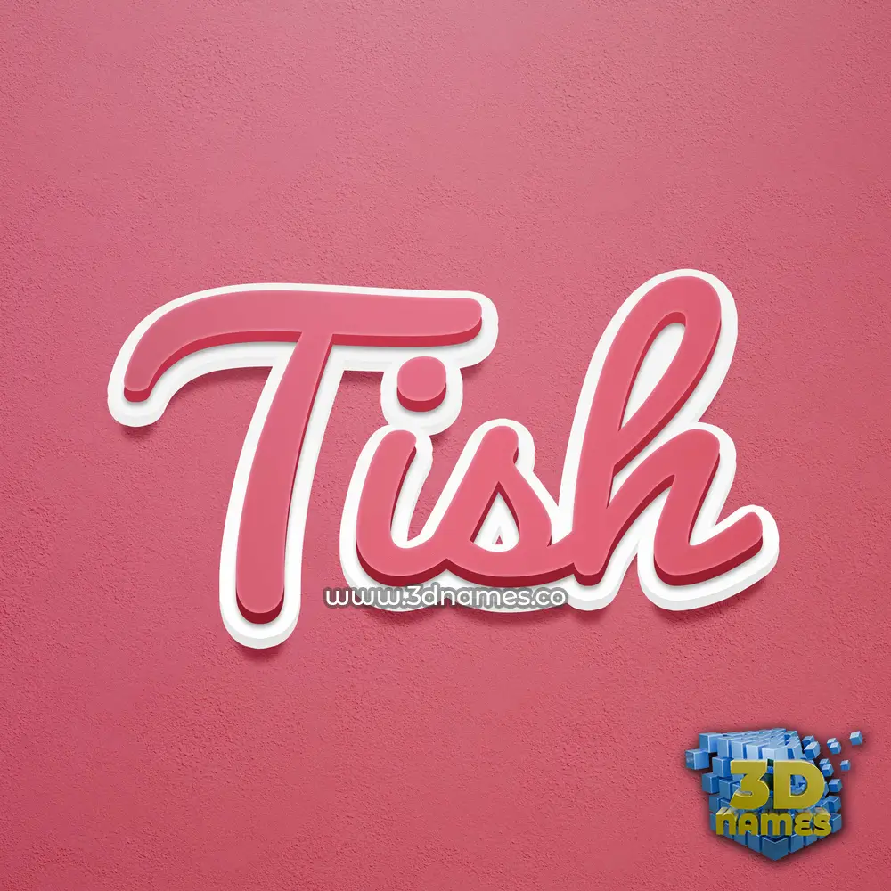 tish in Red Scribble style - 3D name wallpaper