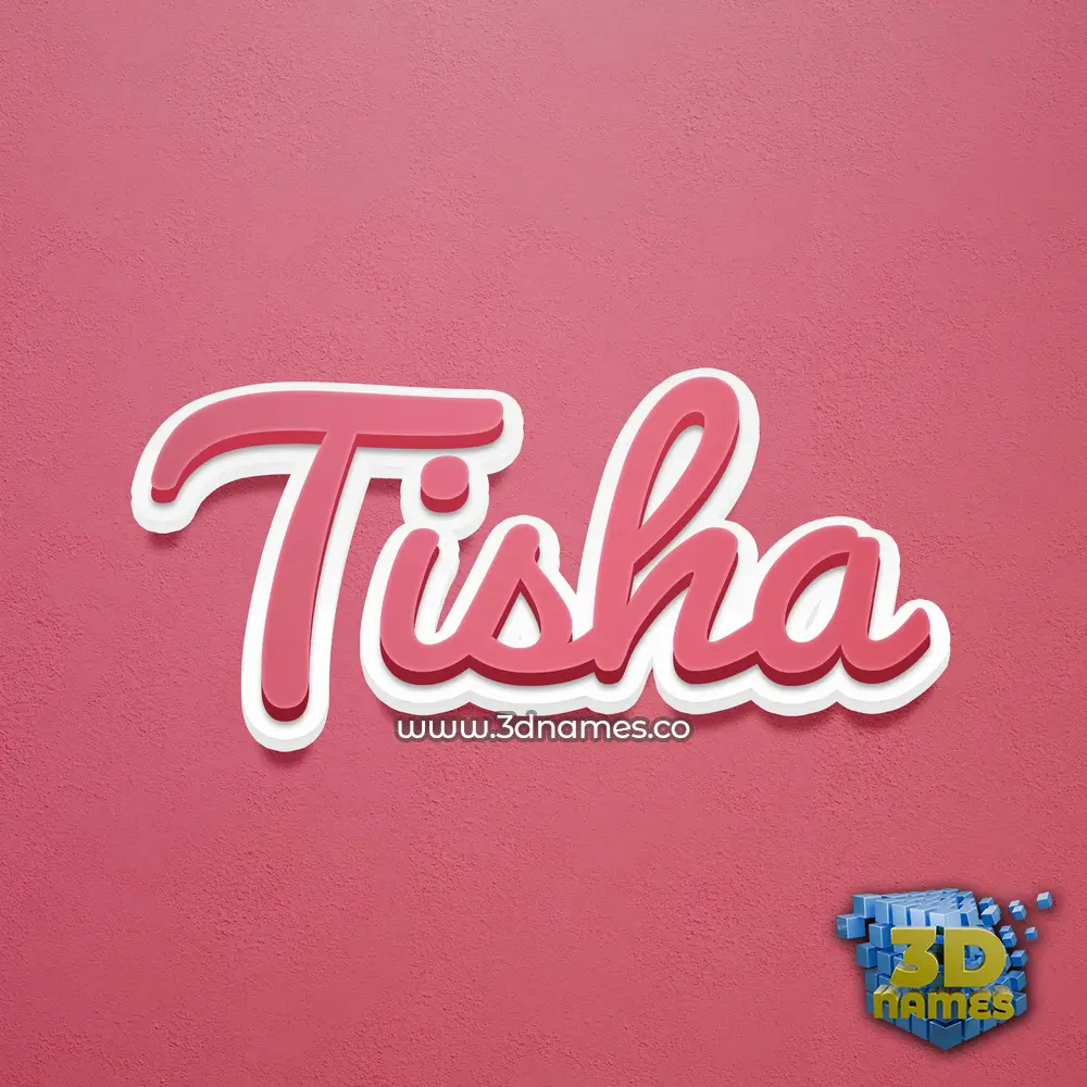 tisha in Red Scribble style - 3D name wallpaper