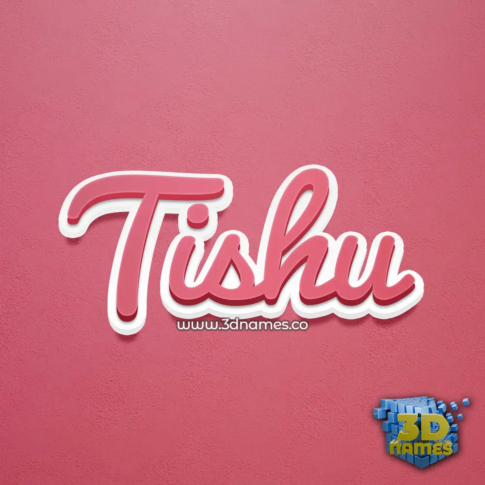 tishu in Red Scribble style - 3D name wallpaper
