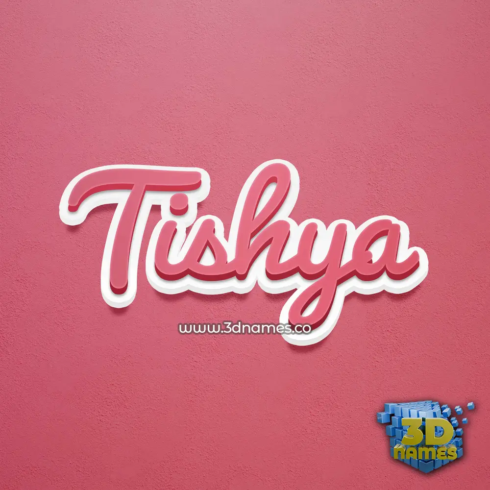 tishya in Red Scribble style - 3D name wallpaper