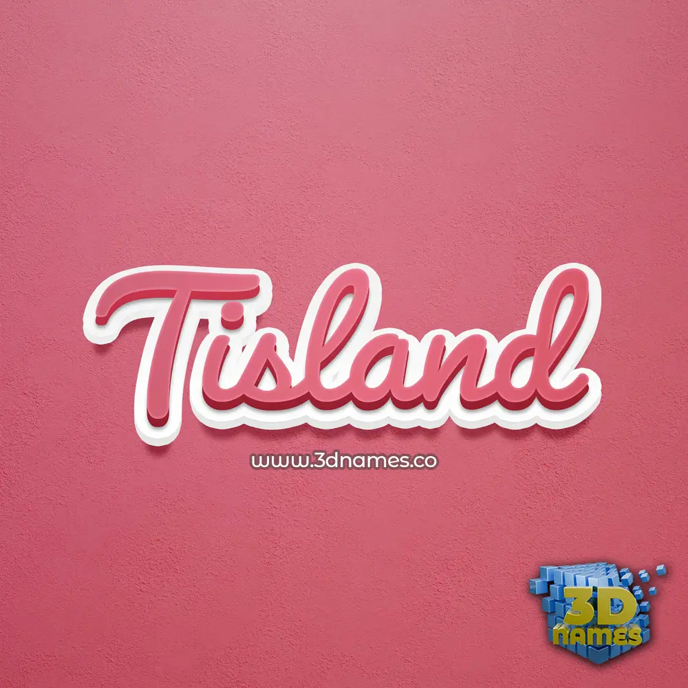 tisland in Red Scribble style - 3D name wallpaper