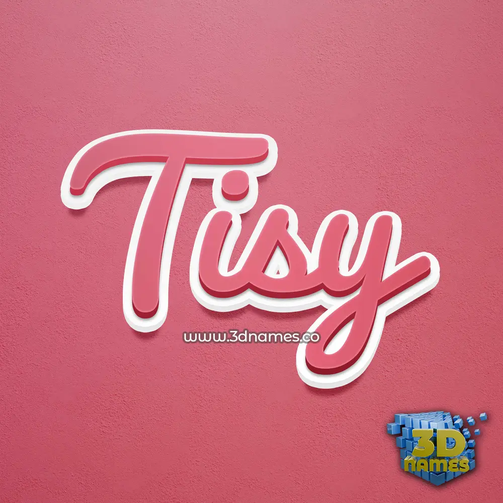 tisy in Red Scribble style - 3D name wallpaper