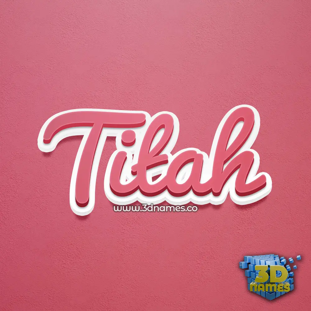 titah in Red Scribble style - 3D name wallpaper