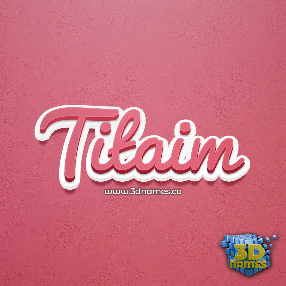 titaim in Red Scribble style - 3D name wallpaper