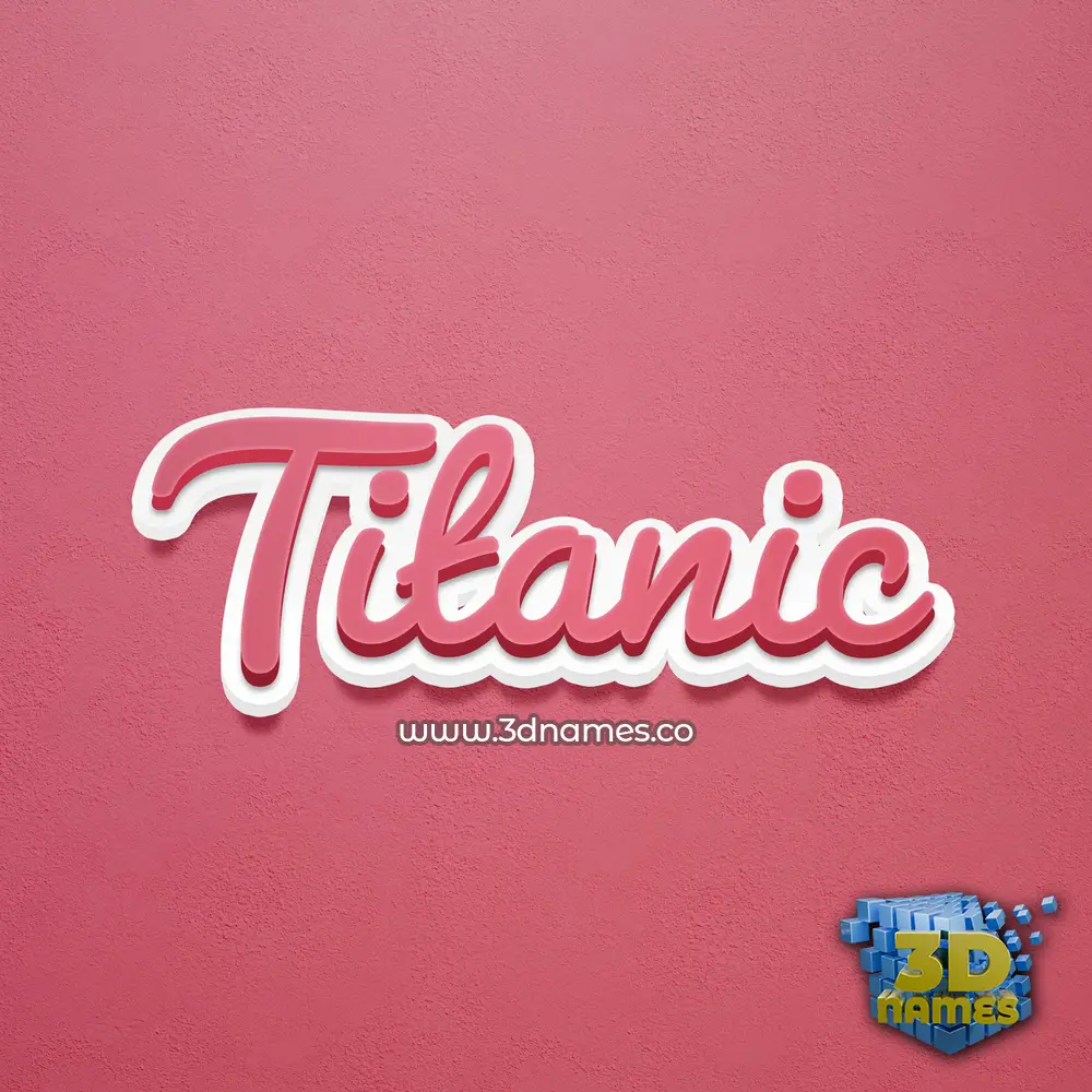 titanic in Red Scribble style - 3D name wallpaper