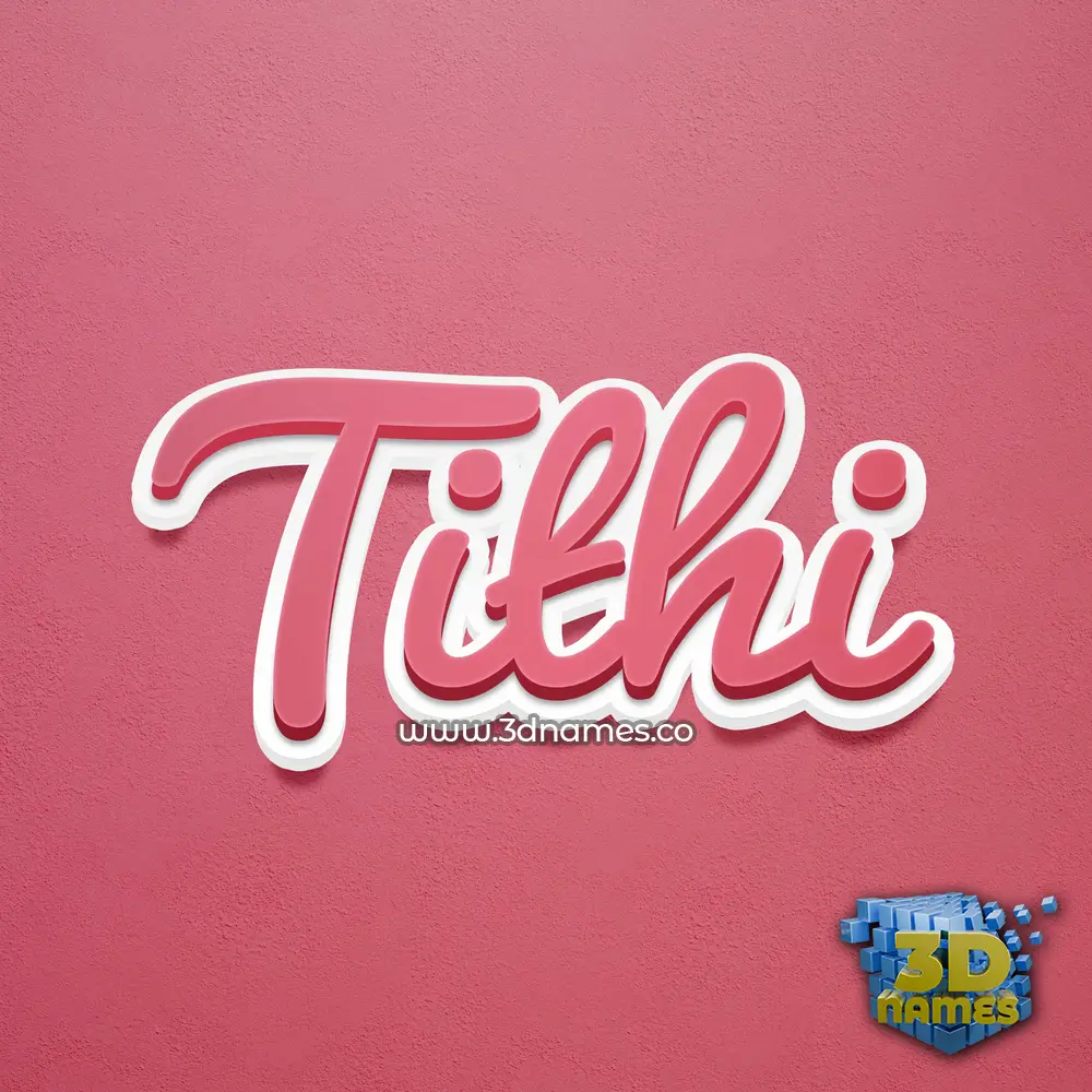 tithi in Red Scribble style - 3D name wallpaper
