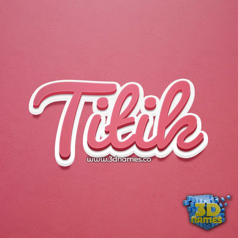 titik in Red Scribble style - 3D name wallpaper