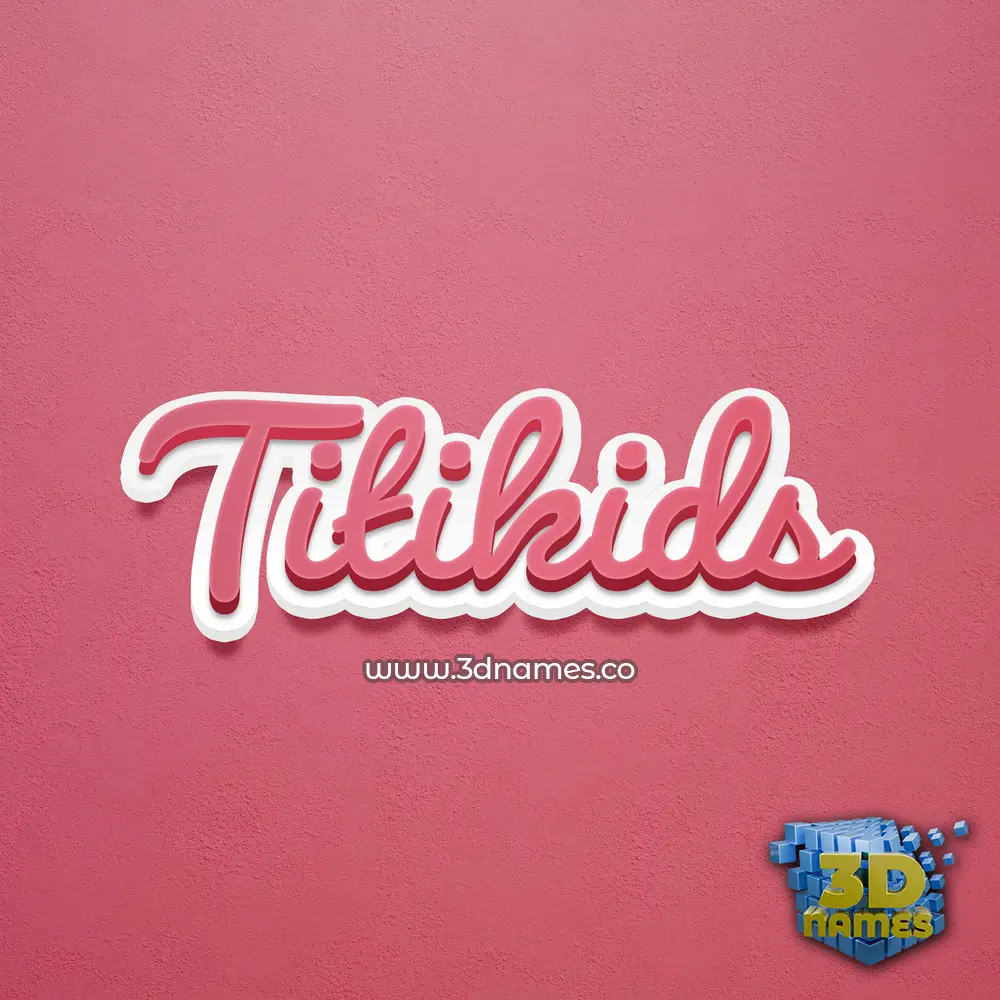 titikids in Red Scribble style - 3D name wallpaper
