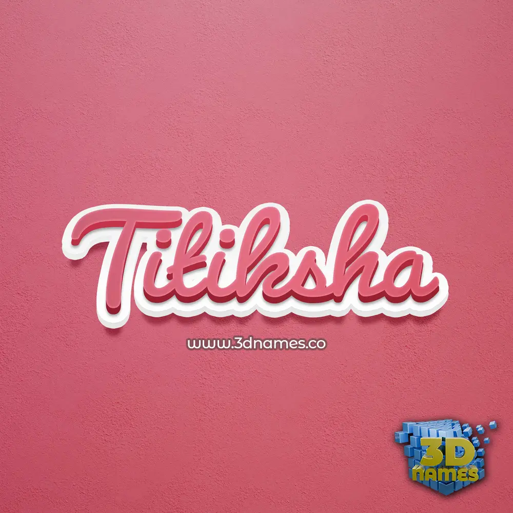 titiksha in Red Scribble style - 3D name wallpaper