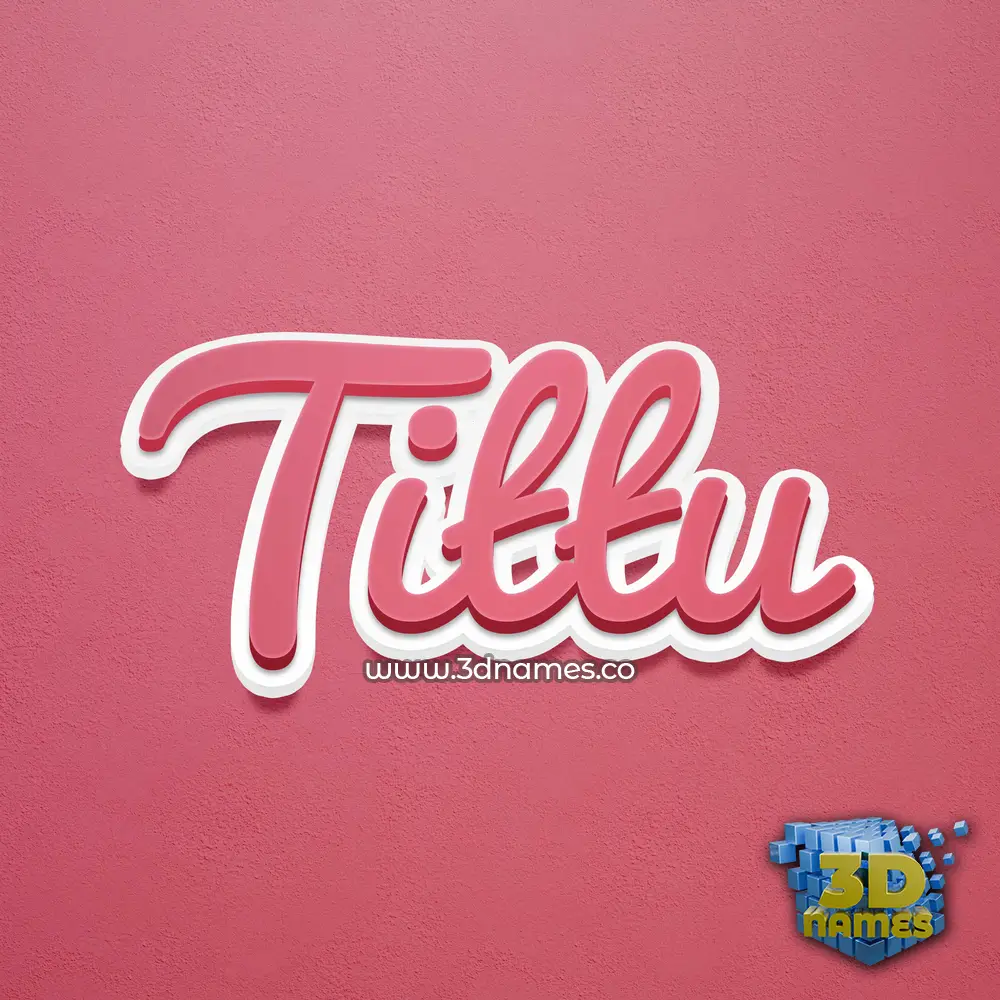 tittu in Red Scribble style - 3D name wallpaper