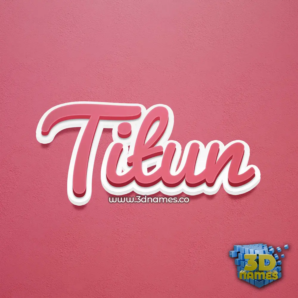 titun in Red Scribble style - 3D name wallpaper