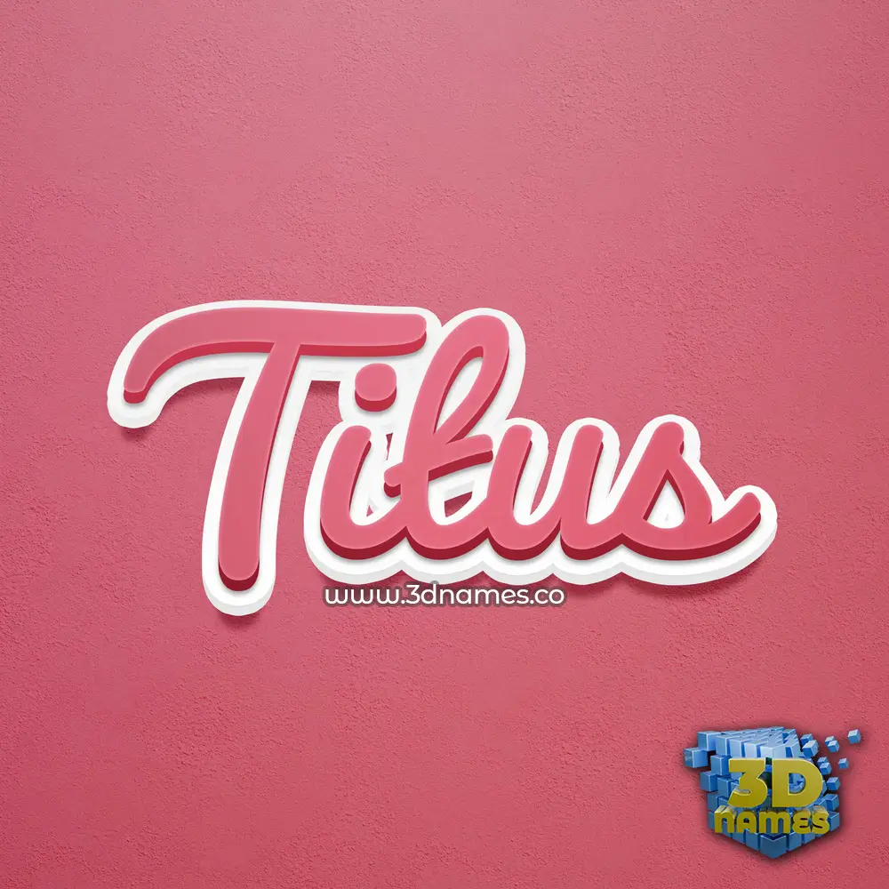 titus in Red Scribble style - 3D name wallpaper