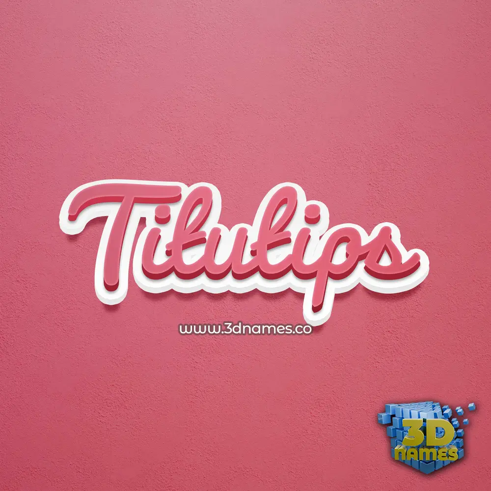 titutips in Red Scribble style - 3D name wallpaper