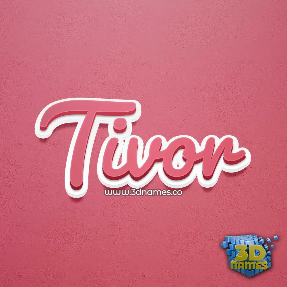 tivor in Red Scribble style - 3D name wallpaper