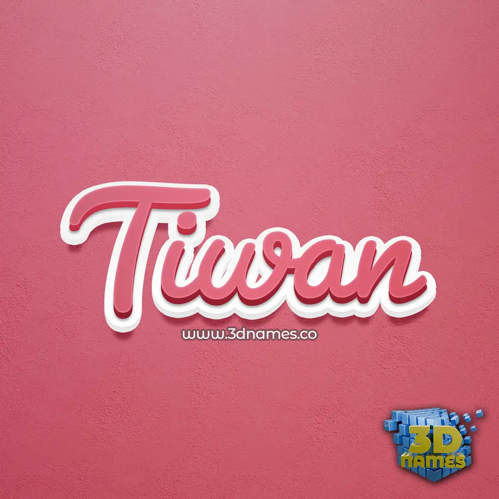 tiwan in Red Scribble style - 3D name wallpaper