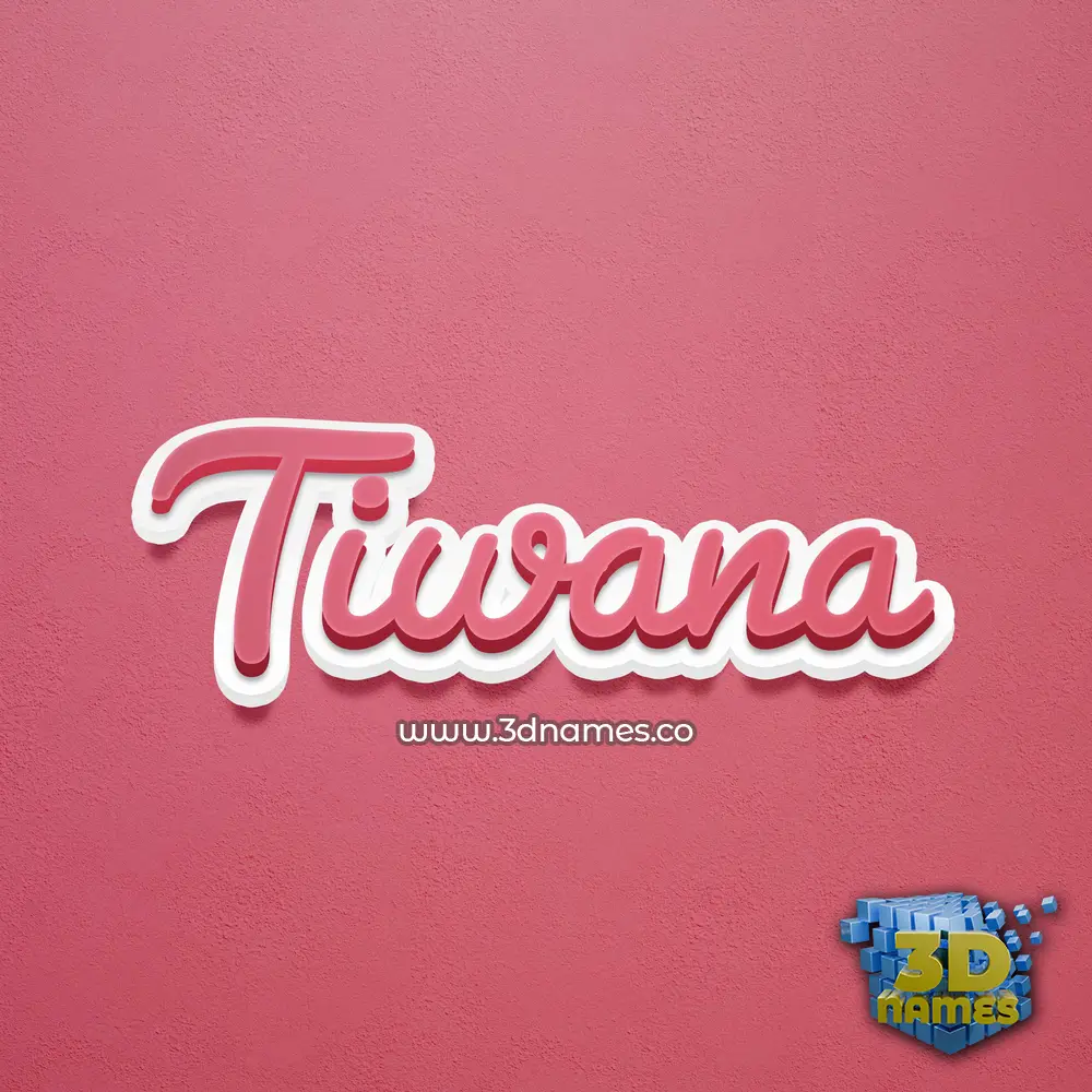 tiwana in Red Scribble style - 3D name wallpaper