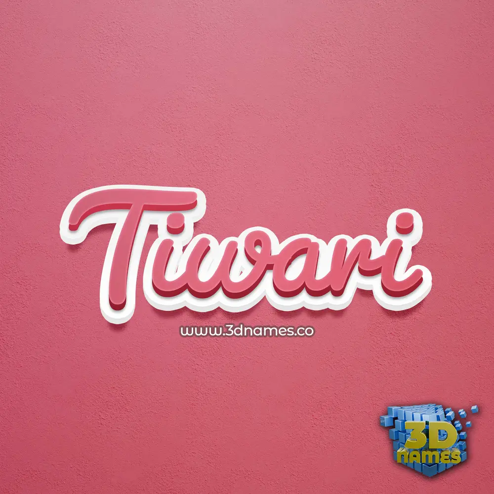 tiwari in Red Scribble style - 3D name wallpaper