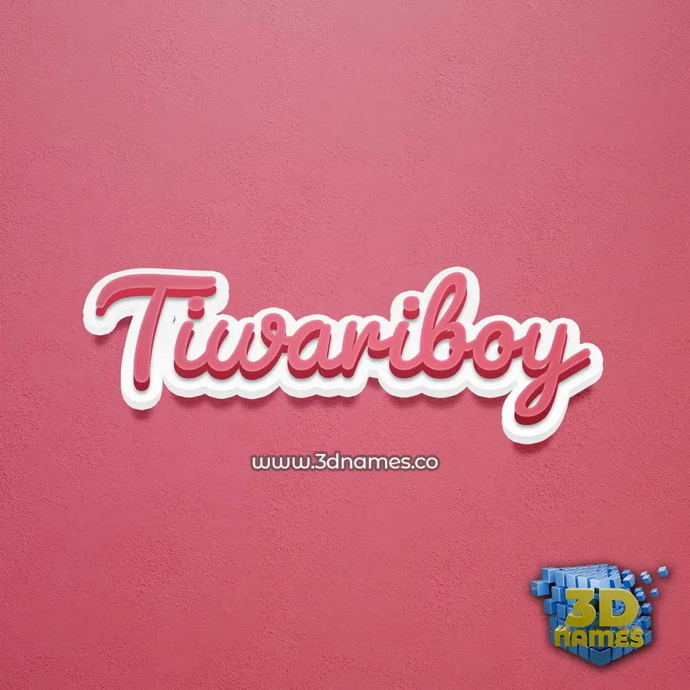 tiwariboy in Red Scribble style - 3D name wallpaper