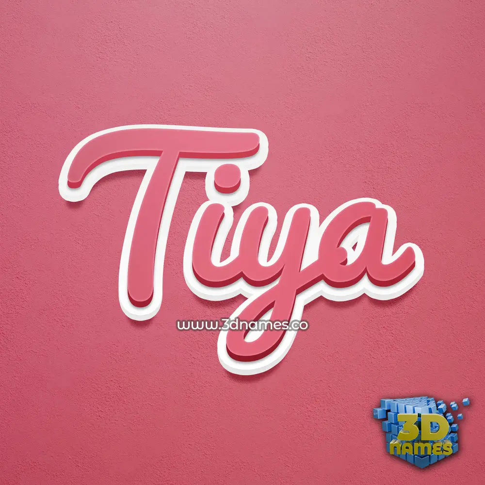 tiya in Red Scribble style - 3D name wallpaper