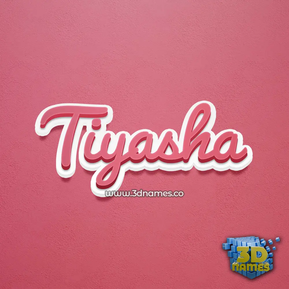 tiyasha in Red Scribble style - 3D name wallpaper