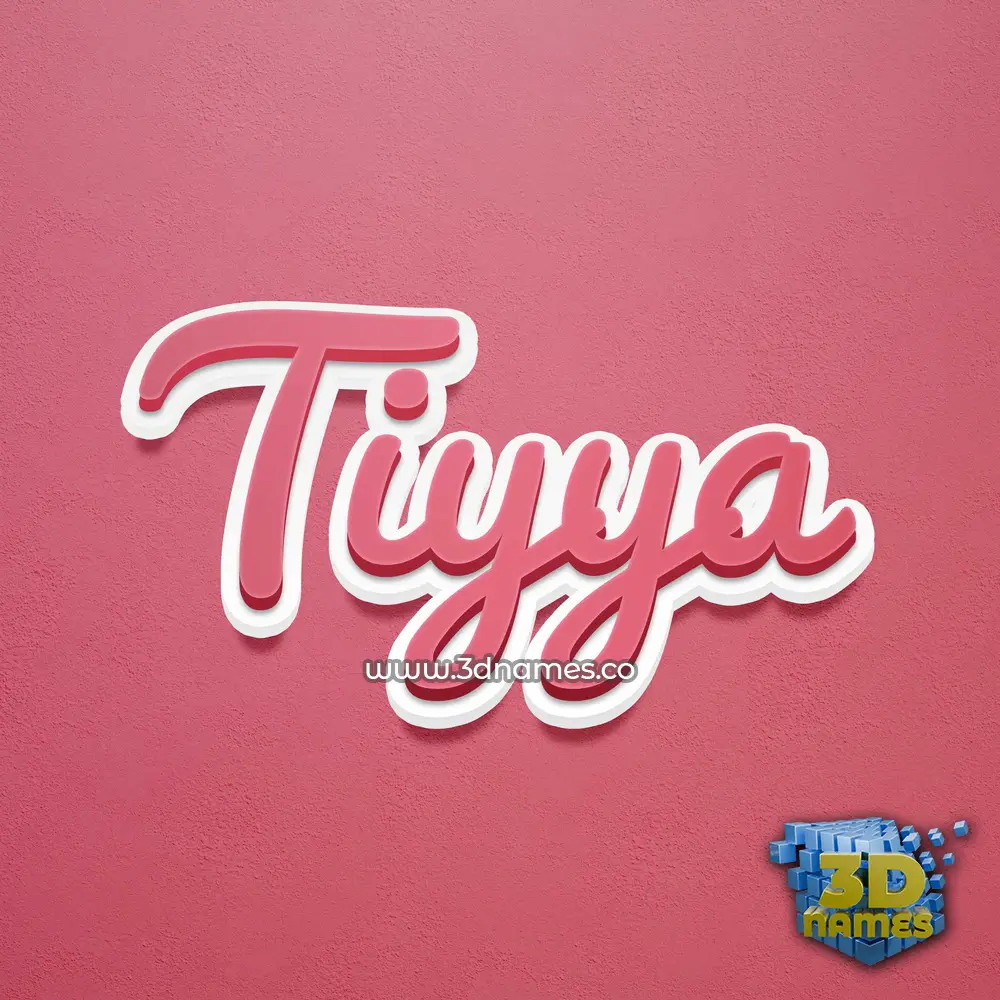 tiyya in Red Scribble style - 3D name wallpaper