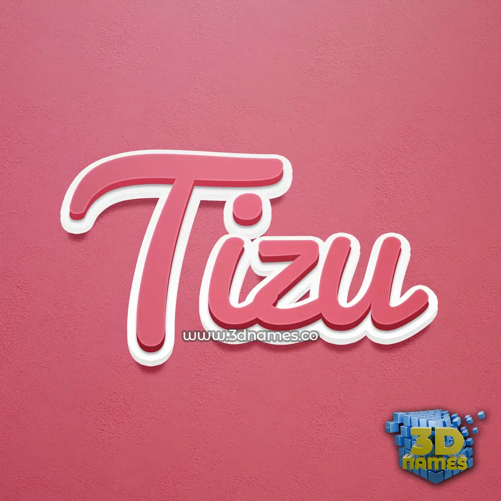 tizu in Red Scribble style - 3D name wallpaper