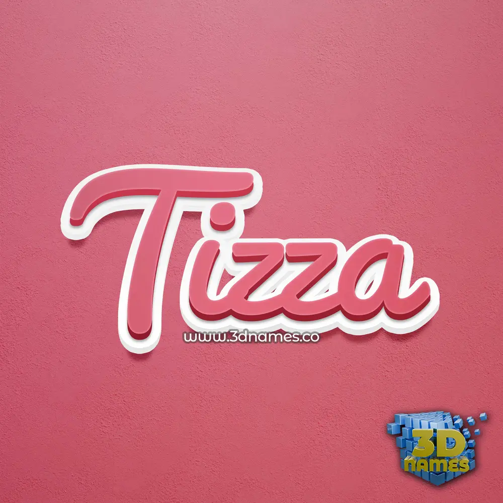 tizza in Red Scribble style - 3D name wallpaper