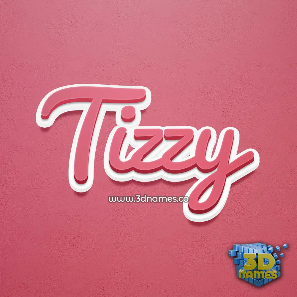 tizzy in Red Scribble style - 3D name wallpaper