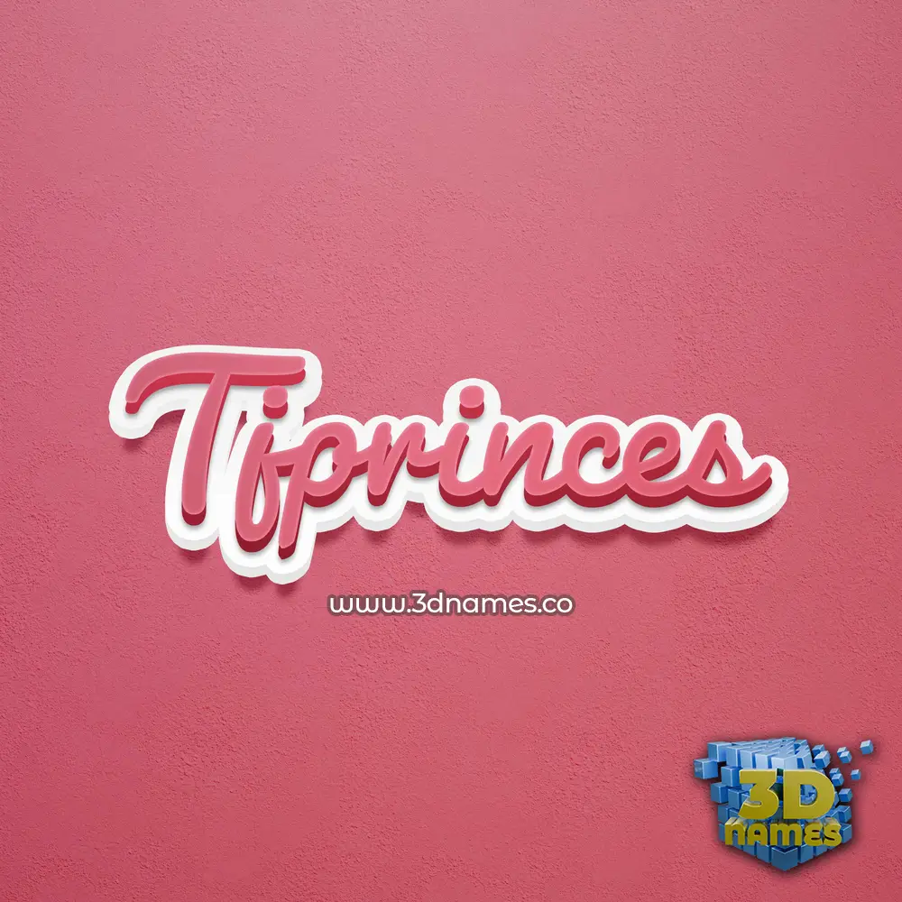 tjprinces in Red Scribble style - 3D name wallpaper