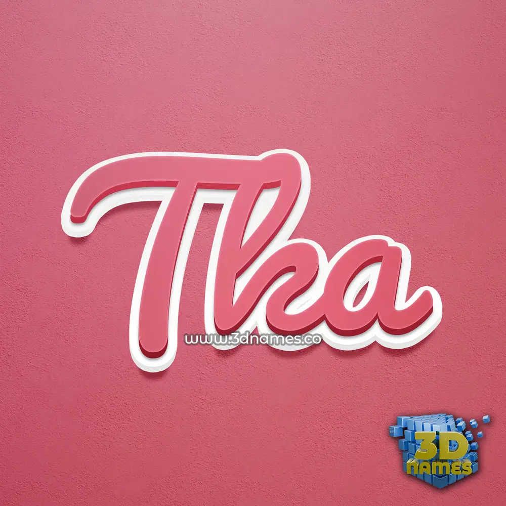 tka in Red Scribble style - 3D name wallpaper