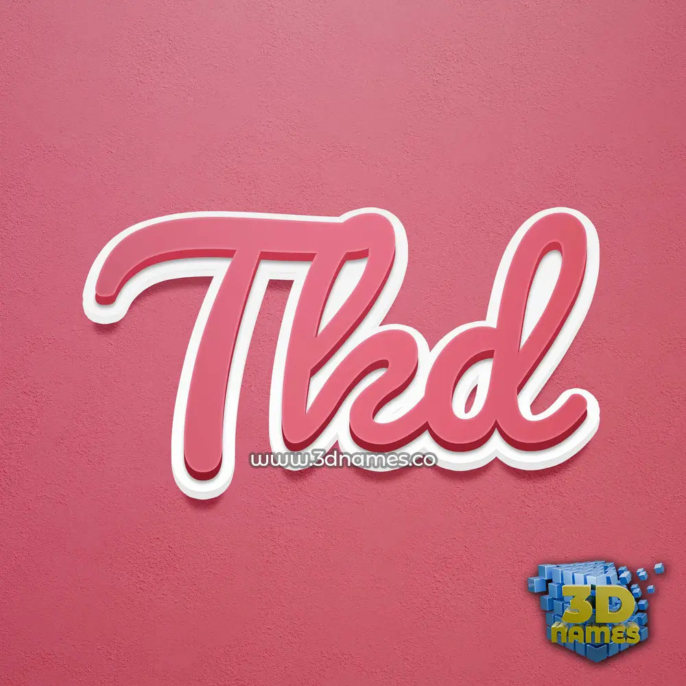 tkd in Red Scribble style - 3D name wallpaper