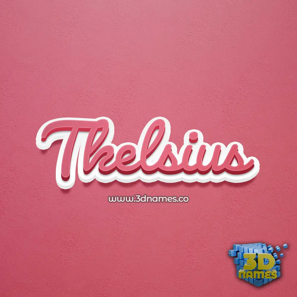 tkelsius in Red Scribble style - 3D name wallpaper