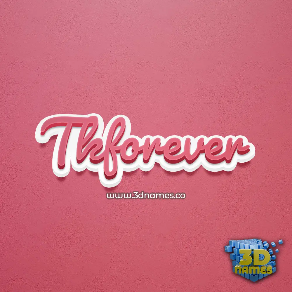 tkforever in Red Scribble style - 3D name wallpaper