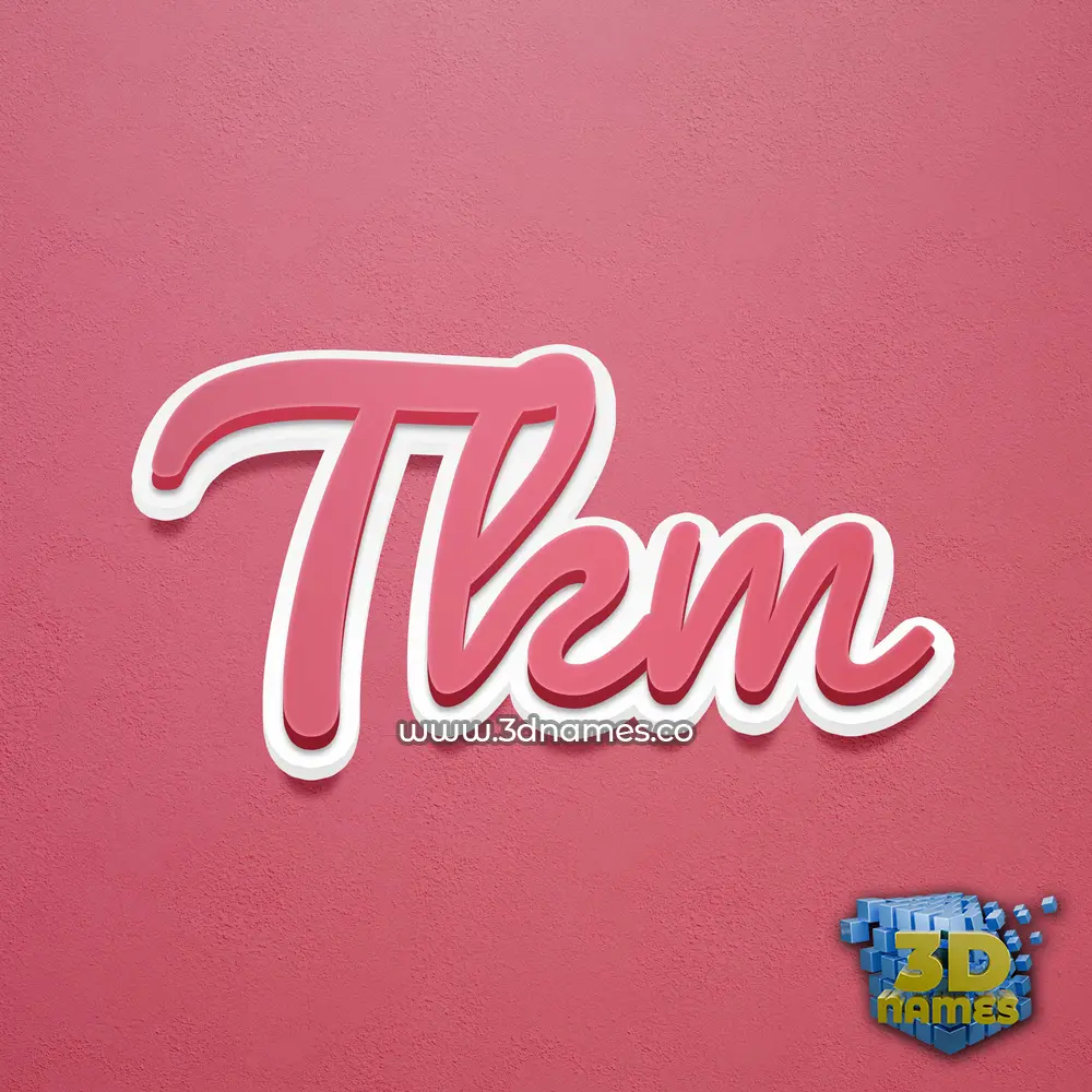 tkm in Red Scribble style - 3D name wallpaper