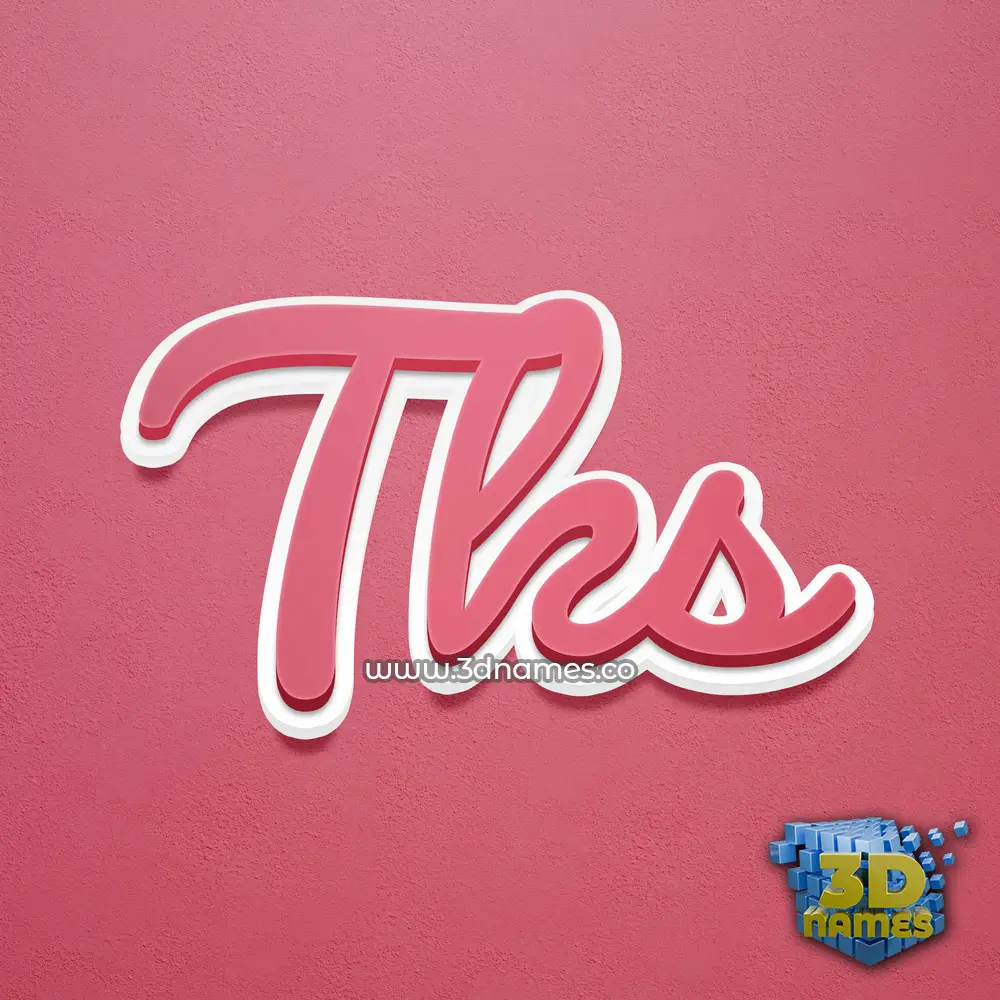 tks in Red Scribble style - 3D name wallpaper
